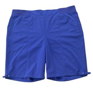 Chico's Zenergy NEEMA Pull On Elastic Waist Bermuda Length Cobalt Blue Shorts 3